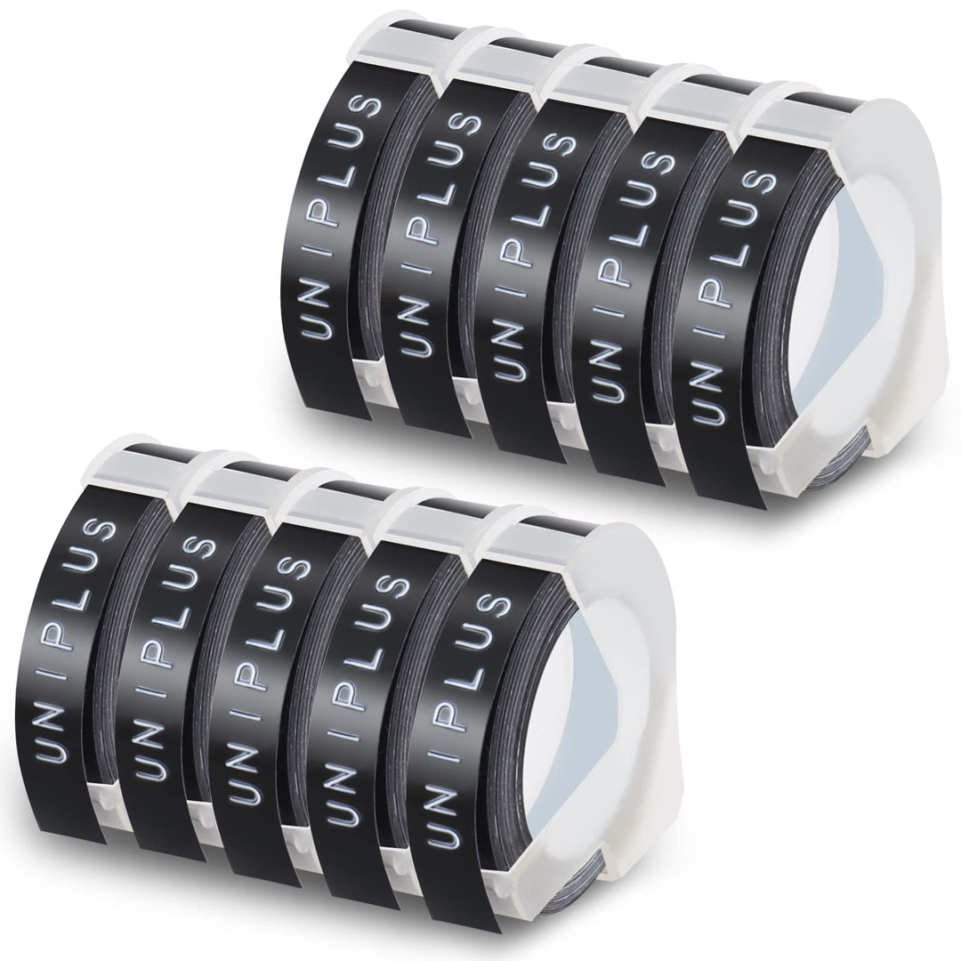 UniPlus Kompatibles Omega Etikettenband Ersatz für Dymo Prägeband S0717930 S0717900 9 mm x 3 m Selbs