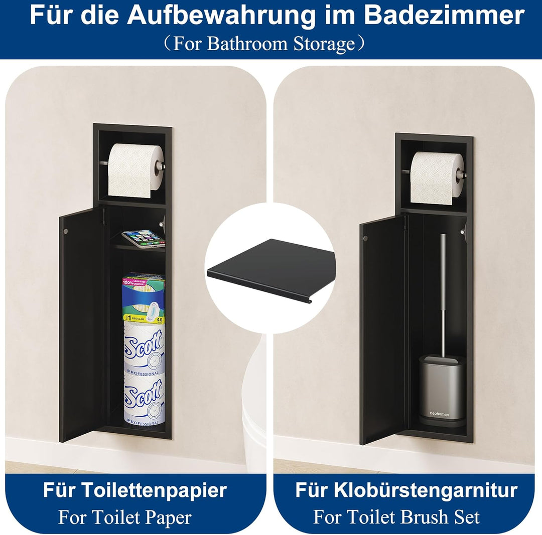 Unterputz-Schrankmodul für die Klobürstengarnitur Edelstahl Badezimmerschrank mit Toilettenpapierhal