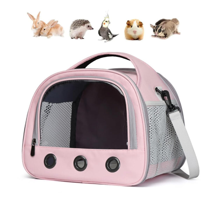 SOONHUA Tragetasche für kleine Tiere, tragbare Meerschweinchen- Tragetasche mit transparentem Fenste