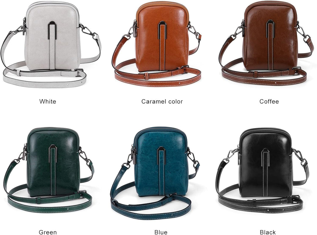 HUA ANGEL UmhäNgetasche Handy Mit GeldböRse Echtleder Leicht Kleine Handtasche Mini Schultertasche B