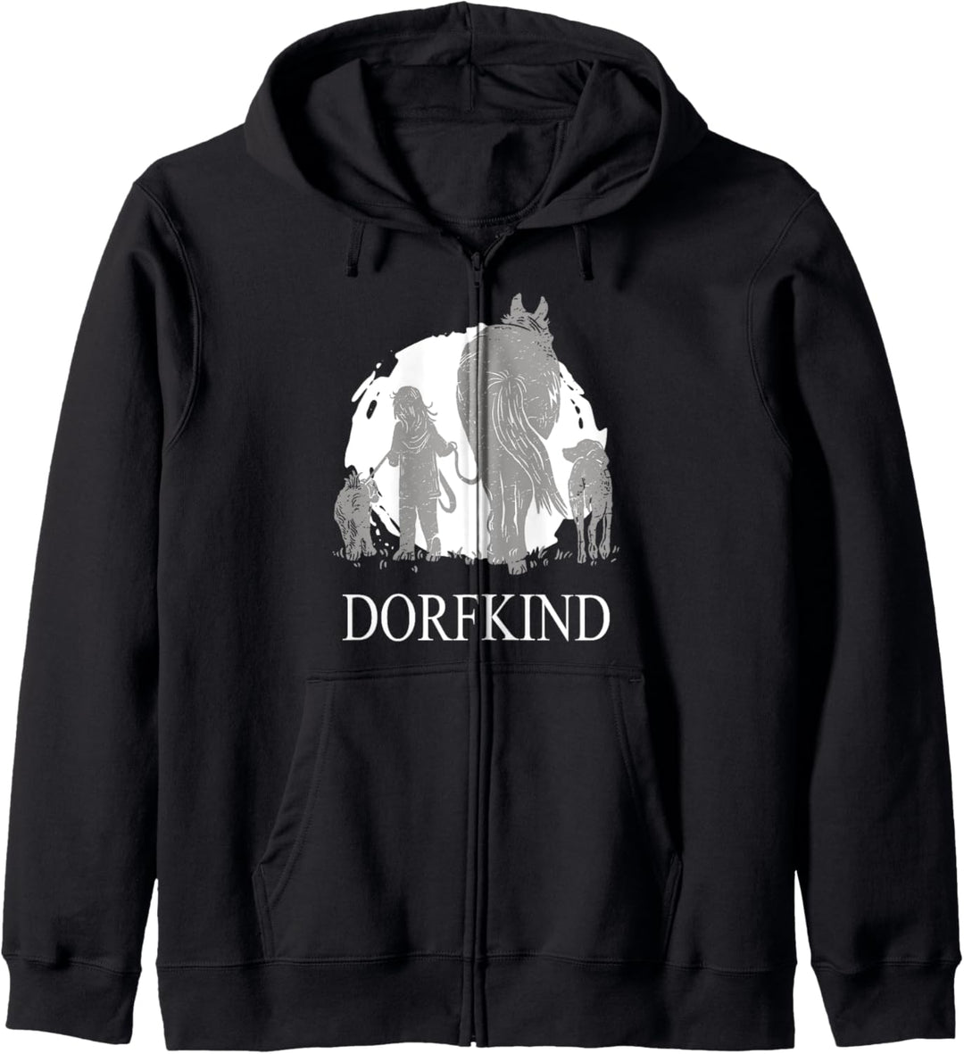 Straight outta Dorf Spruch Dorfkind Pferd Hund Katze Kapuzenjacke