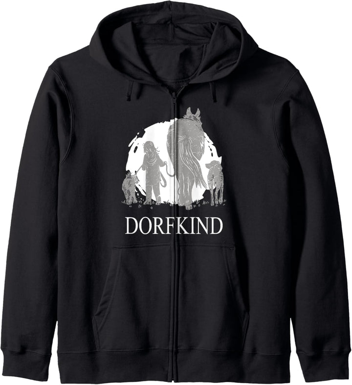 Straight outta Dorf Spruch Dorfkind Pferd Hund Katze Kapuzenjacke