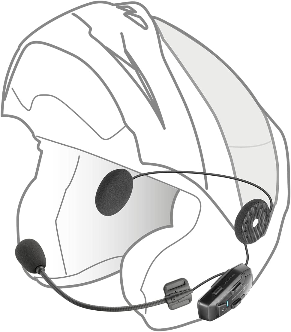 INTERPHONE UCOM7R - Doppelt - Abnehmbare Bluetooth 5.2-Motorrad-Gegensprechanlage und integrierter A