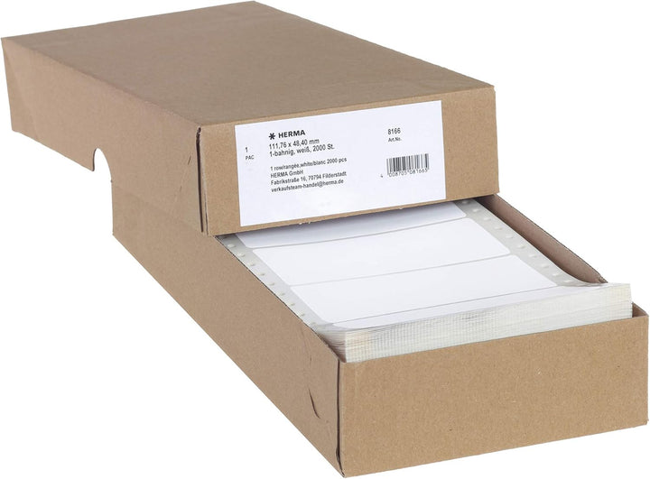 HERMA 8166 Computeretiketten endlos, 111,76 x 48,4 mm, 1-bahnig, 2000 Aufkleber, selbstklebend, Endl