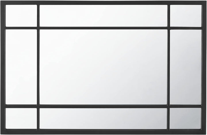 [en.casa] Wandspiegel Colobraro Fensterspiegel rechteckig 90 x 60 cm Spiegel schwarzer Rahmen vertik