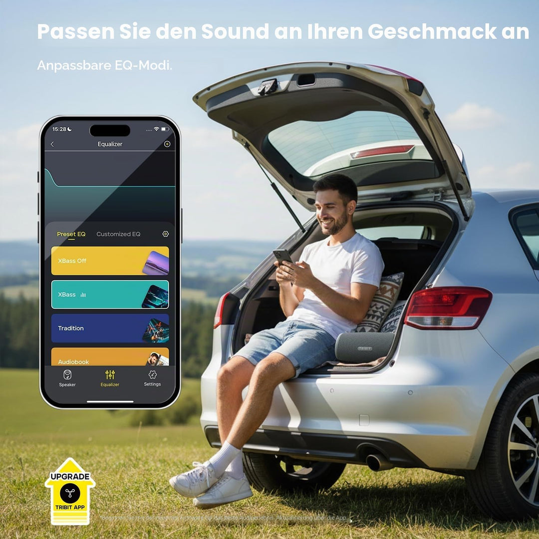 Tribit StormBox Lava Bluetooth Lautsprecher Gross, 80W Outdoor Lautsprecher - 24 Std., IP67 Wasserdi