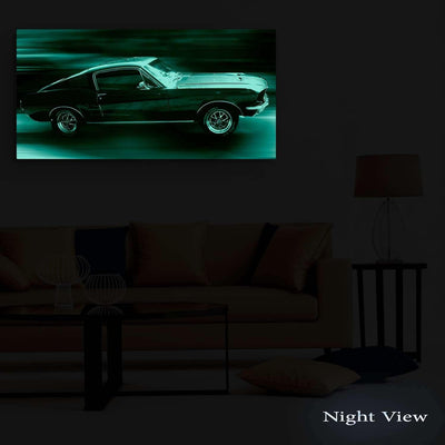 Startonight Bilder Mustang, Leinwandbilder Moderne Kunst, Abstrakte Auto Wanddeko Kunstdrucke, Wandb