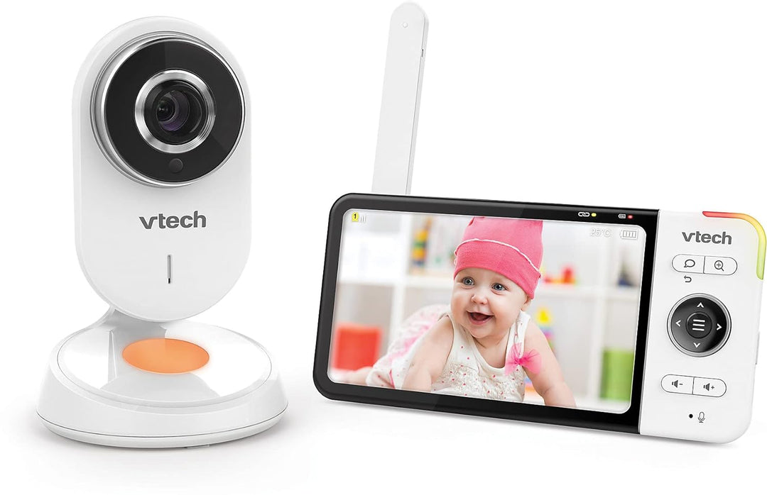 VTech Babymonitor VM818 HD – Video-Babyphone mit Weitwinkelkamera – HD-Video, klarer Sound, 5" LCD-F