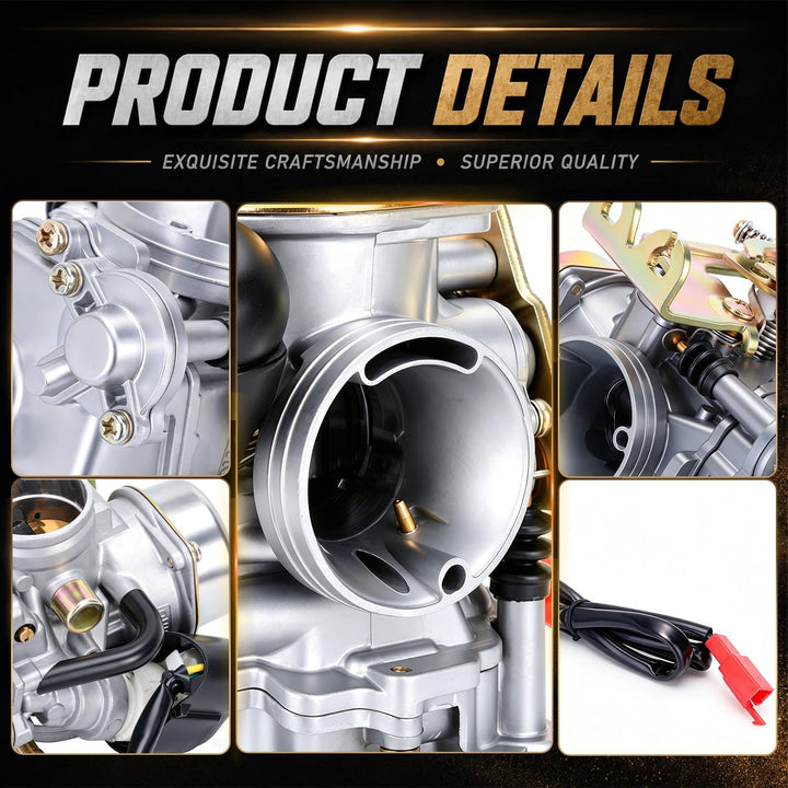 JFG RACING CVK32MM CVK 32 mm Vergaser – Universal Power Jet Vergaser für Motorräder, ATV, UTV Scoote
