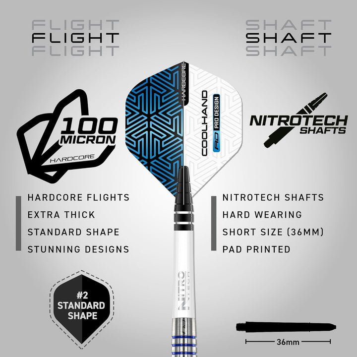 RED DRAGON Luke Humphries TX Softip Serie Premium Wolfram Dart Set mit Flüge und Schäften 20G 3, 20G