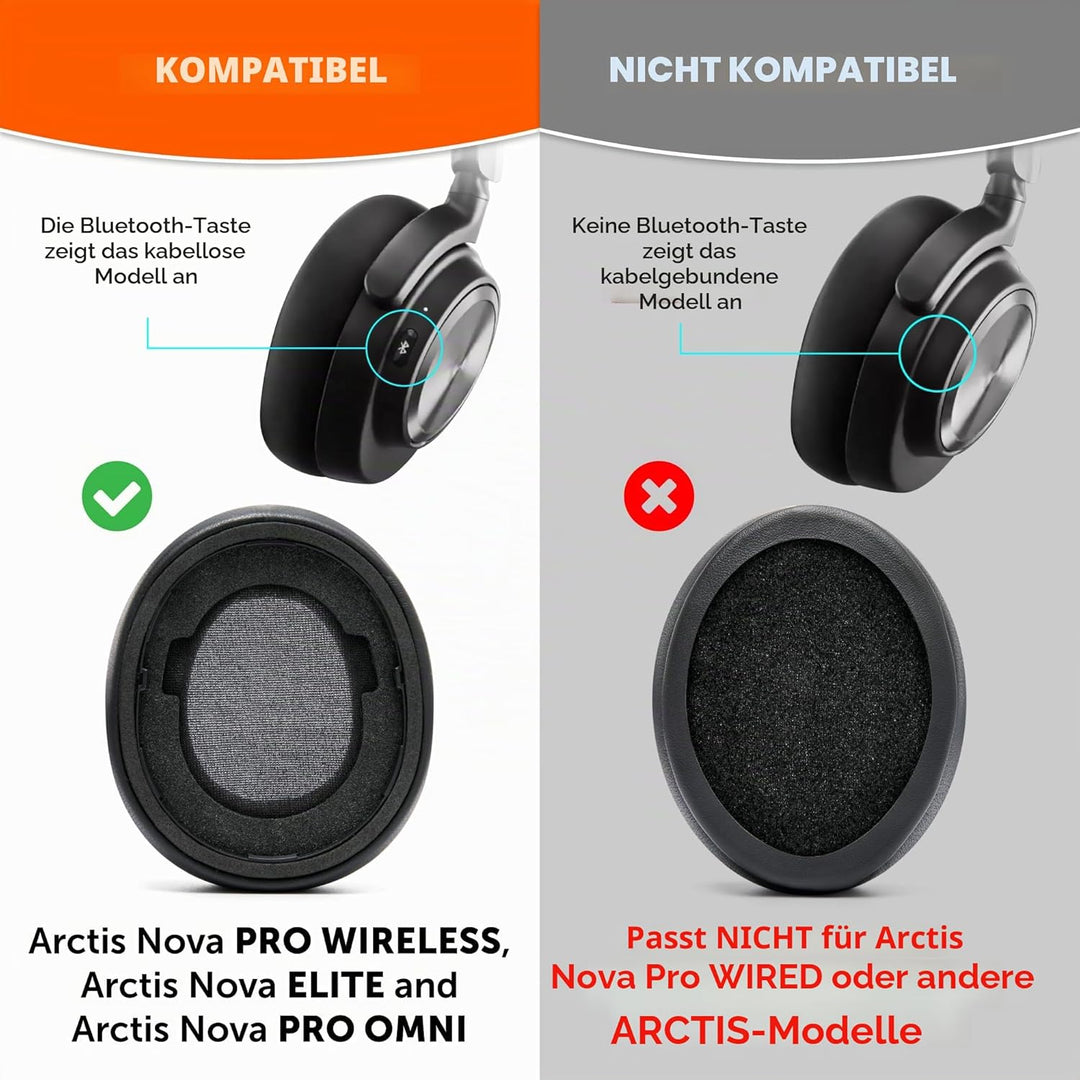WC PadZ Nova Pro Wireless & Nova Elite – Ersatz-Ohrpolster für Steelseries Arctis Nova Pro Wireless