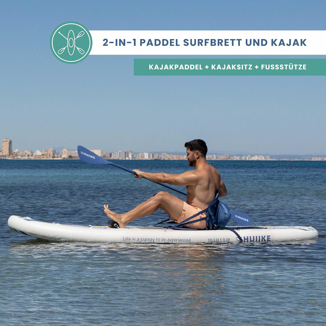 HUIIKE Stand Up Paddling Board mit Zubehör, Paddel, Finnen, Pumpe. Paddle Sup Board Aufblasbar Hohe