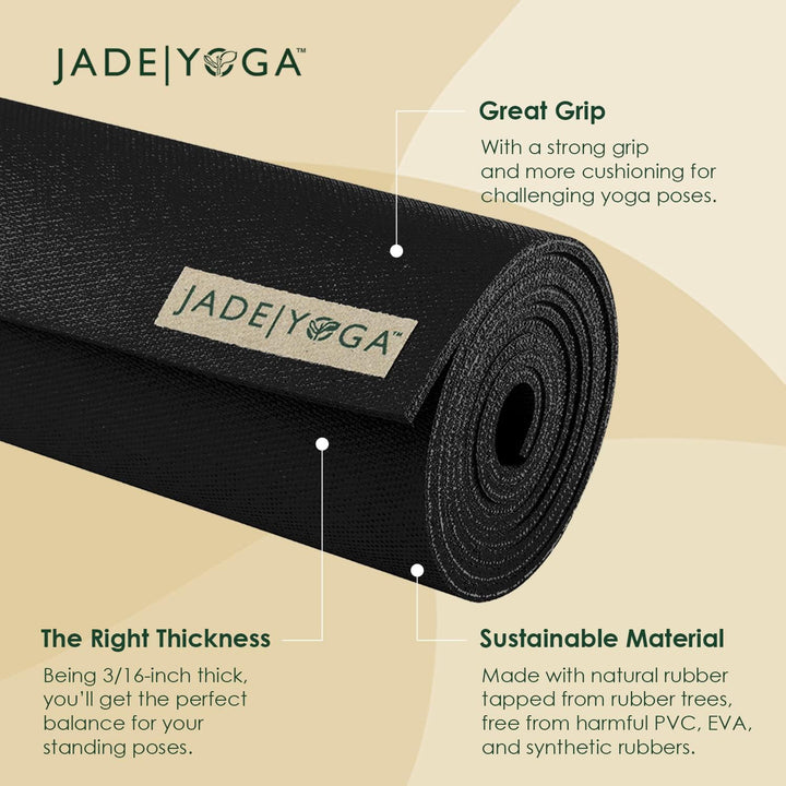 JADE YOGA - Harmony Yoga Mat - Yoga Mat Designed to Provide A Secure Grip to Help Hold Your Pose bla