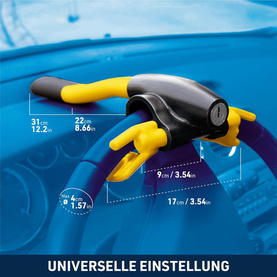 BLOKAUTO 9595 Lenkradschloss Lenkradkralle Lenkradsperre Diebstahlsicherung Lenkrad Auto, Gelb