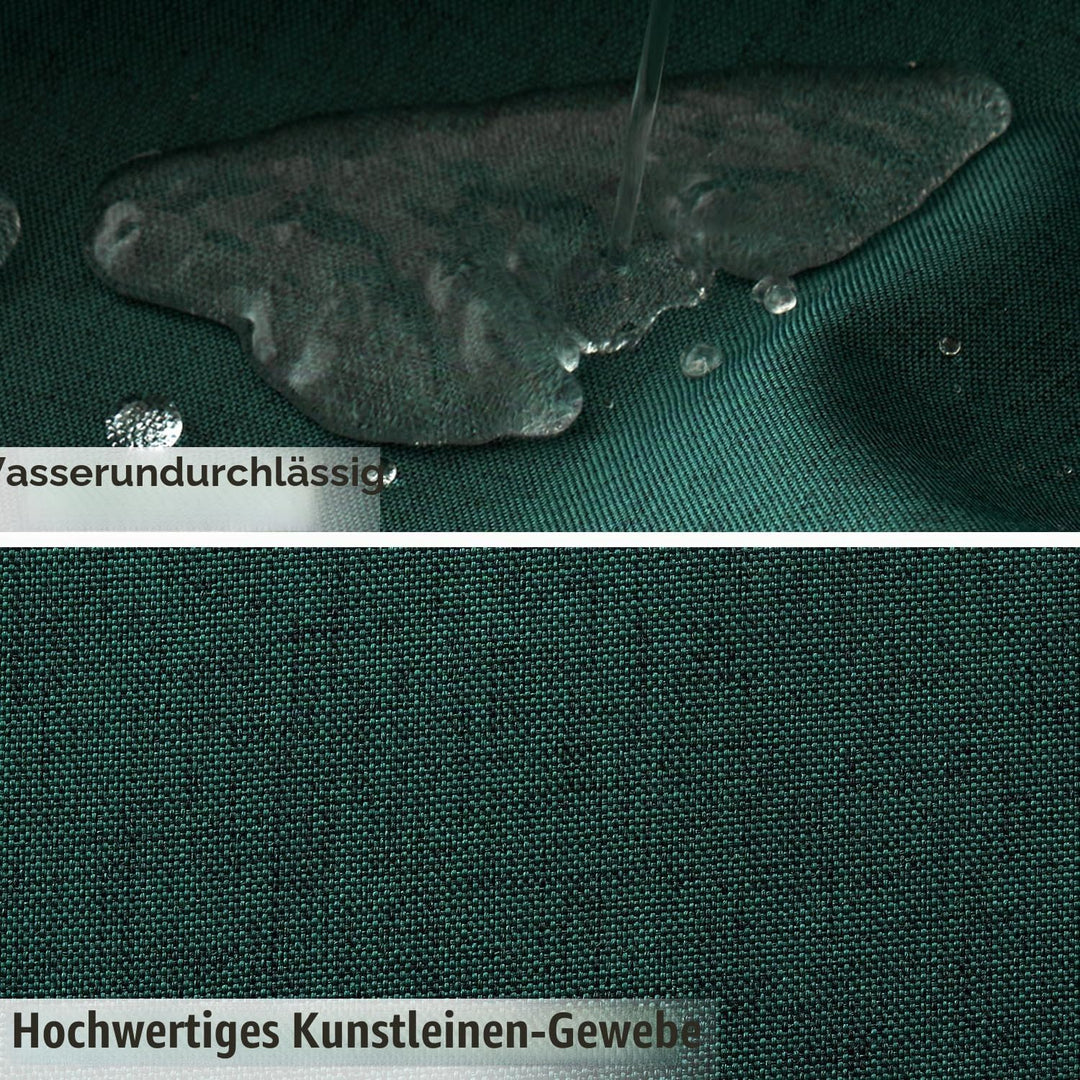 MIULEE Leinen Texturiert Duschvorhang 240x200 cm dunkelgrün, Schwerer Hotel Luxus Polyester Wasserdi