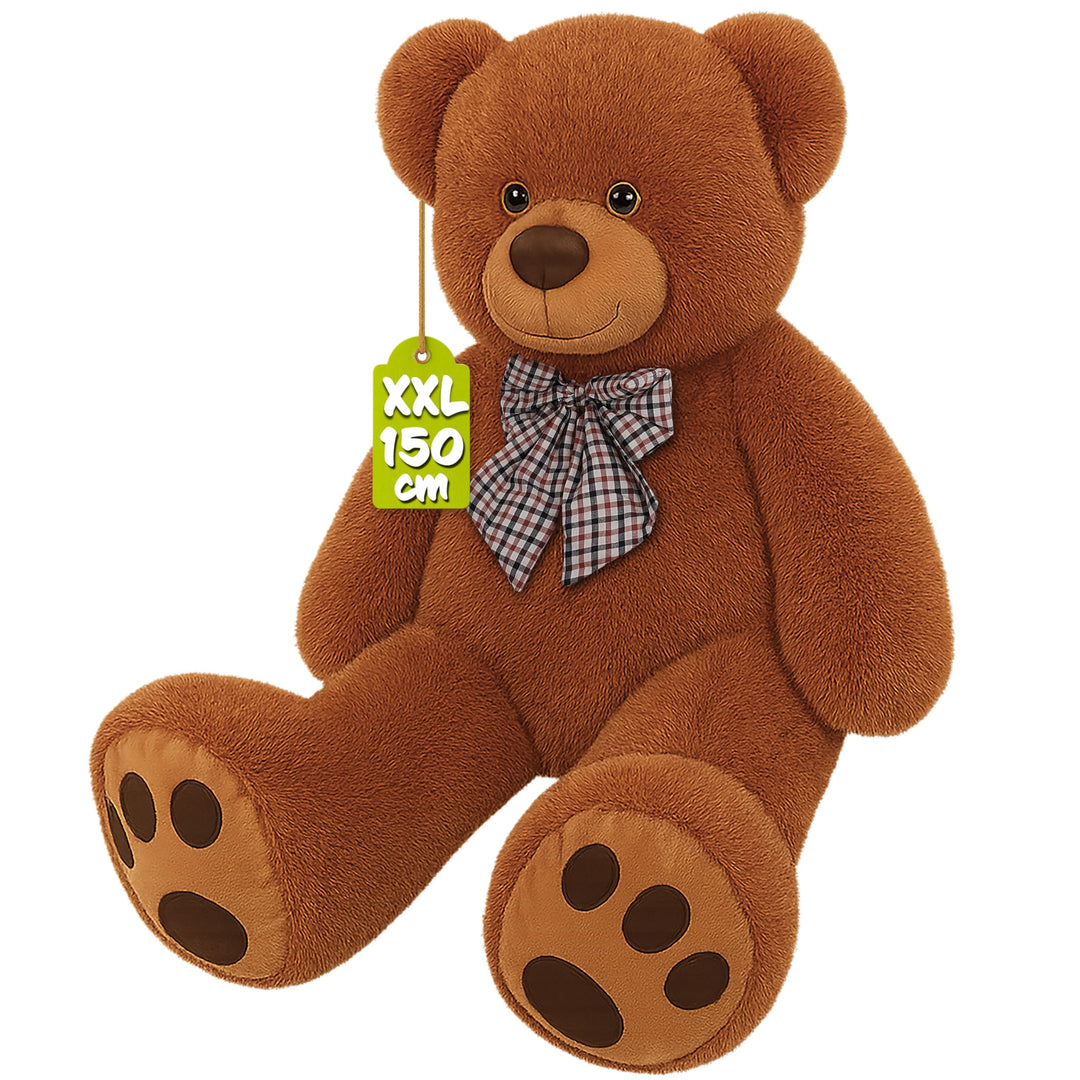 Monzana® Teddybär L - XXXL 50-175cm Weiches Fell Schleife Tatzendruck Geschenk Plüschtier Kuscheltie
