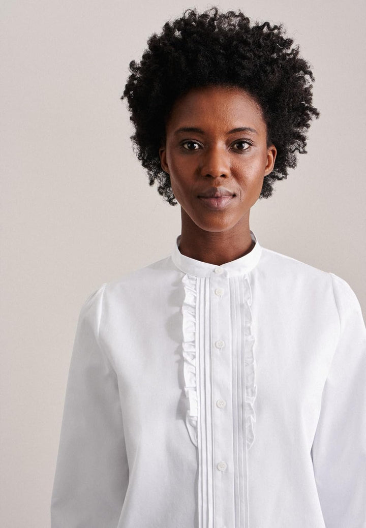 Seidensticker Damen Regular Fit Langarm Bluse 34 Weiss, 34 Wei&#xDF;