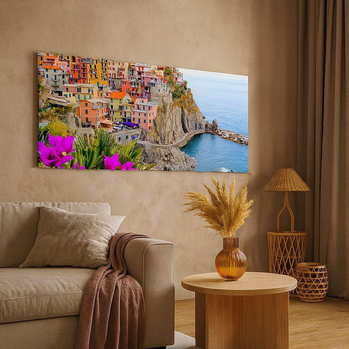 Wandbilder Dekoration Wohnzimmer Italien küste felsen landschaft Panorama Bilder auf Leinwand 120x50
