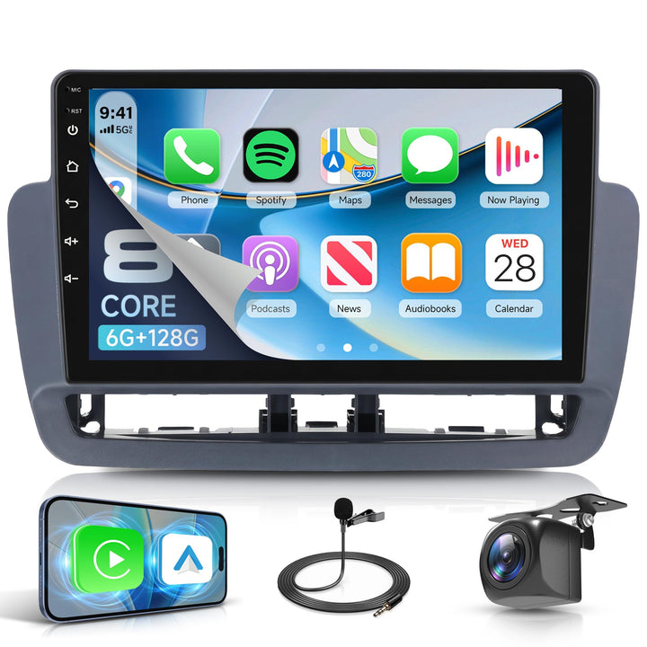 Rimoody 8 Core 6G+128G Autoradio Android für Seat Ibiza 2012-2015 Carplay Wireless 9" Radio mit Andr