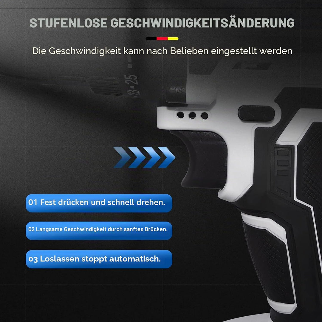 Akku-Bohrer-Set-Schlagbohrer-Schlagbohrer 21V mit Akku-Schnellladegerät, 1x 1500mAh Lithium-Ionen-Ba