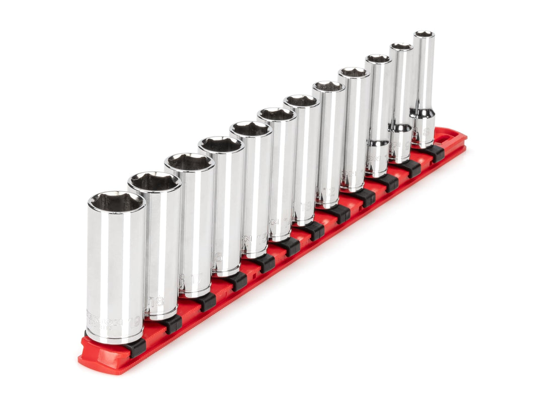 TEKTON 3/8" Antrieb Tief 6-Kant Steckschlüsselsatz, 12-teilig (8-19mm) | SHD91106 Tief 12-Piece (8 –