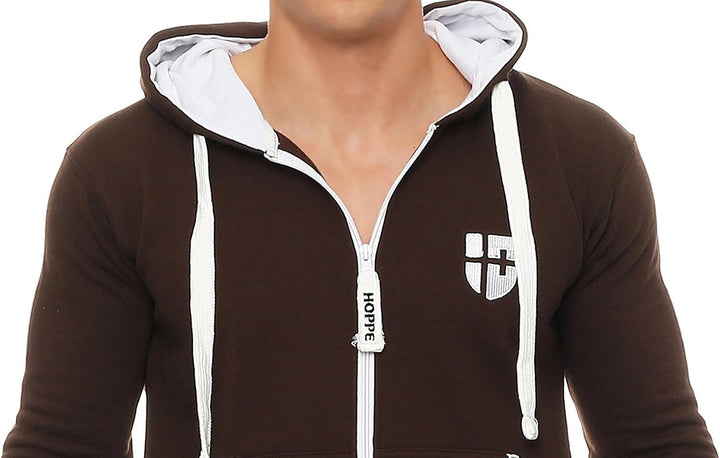 Gennadi Hoppe Herren Jumpsuit Onesie Jogger Einteiler Overall Slim Fit M Braun (Brown), M Braun (Bro