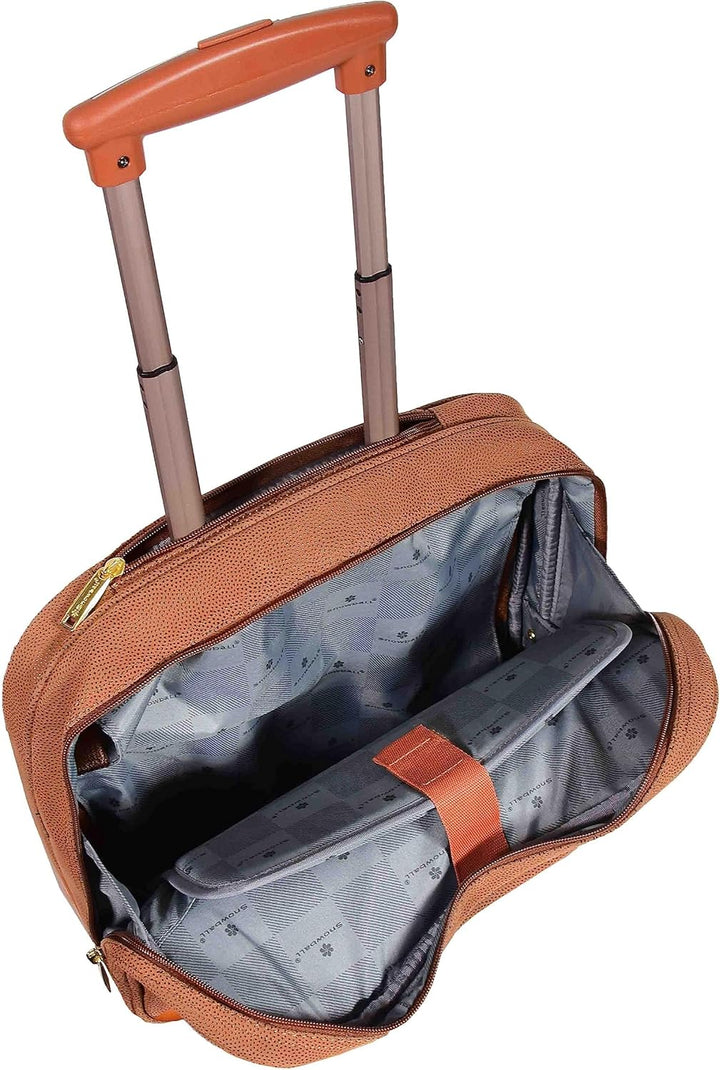 House Of Leather Reisetasche Organizer Pilotenkoffer mit Rollen Wildlederimitat Aktentasche Stil Cad