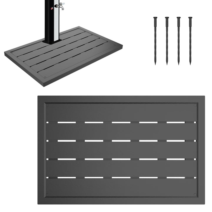 PEILU Kunststoffboden 100 x 56 x 4 cm WPC Bodenelement für Poolleiter oder Pool rutschfest Solardusc