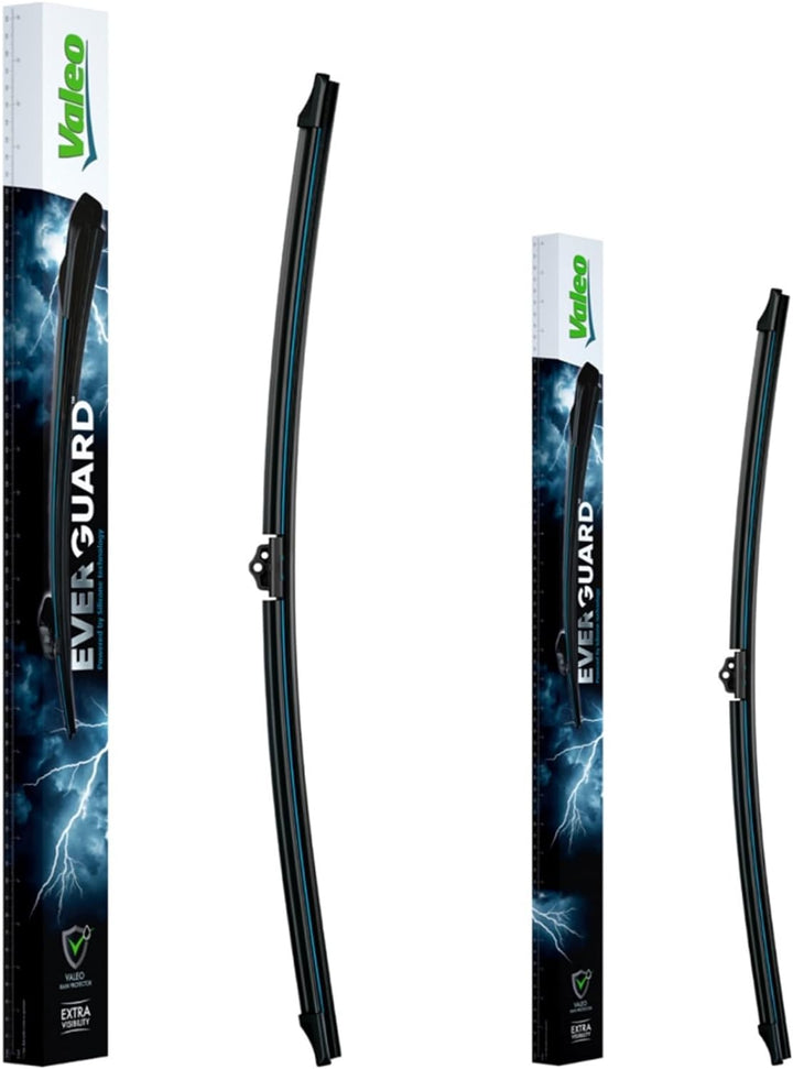 VALEO EVERGUARD Premium Silikon Flachbalkenwischblatt Set VSF60+ VSF50, Längen: 600mm+500mm Vorne (2