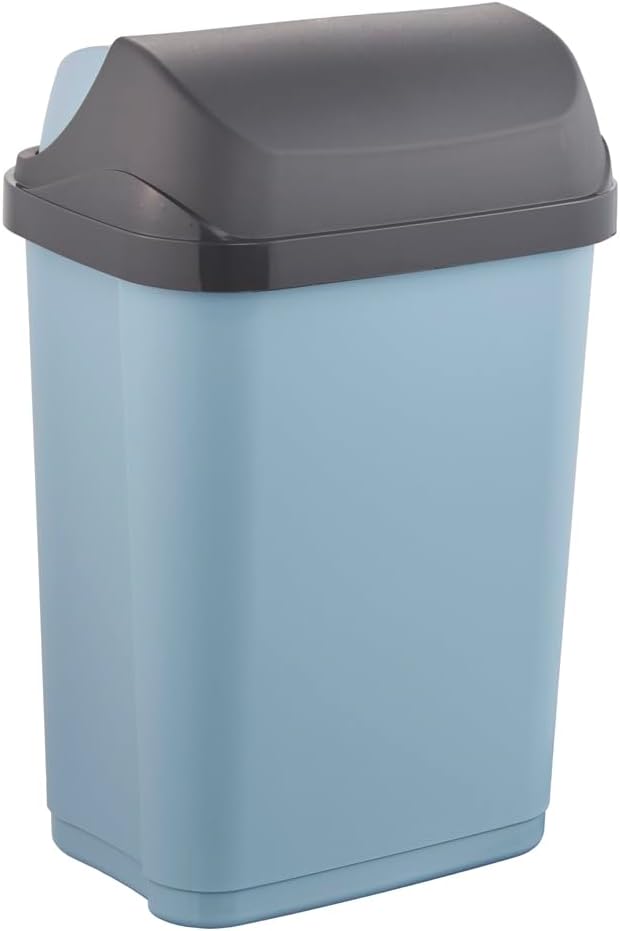 keeeper Abfallbehälter mit Rolldeckel, 10 l, 25,5 x 19 x 39 cm, Rasmus, Blau (Nordic Blue) Nordic Bl