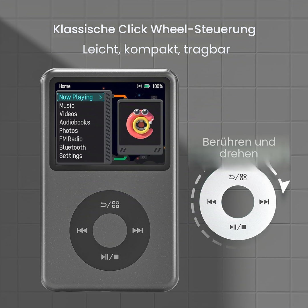 Innioasis Y1 Kinder MP3 Player - Zeitlose Klasse: 128 GB, Bluetooth, Video-Player, Hörbücher, FM-Rad