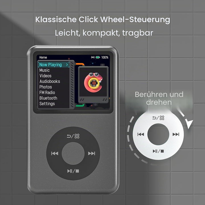 Innioasis Y1 Kinder MP3 Player - Zeitlose Klasse: 128 GB, Bluetooth, Video-Player, Hörbücher, FM-Rad