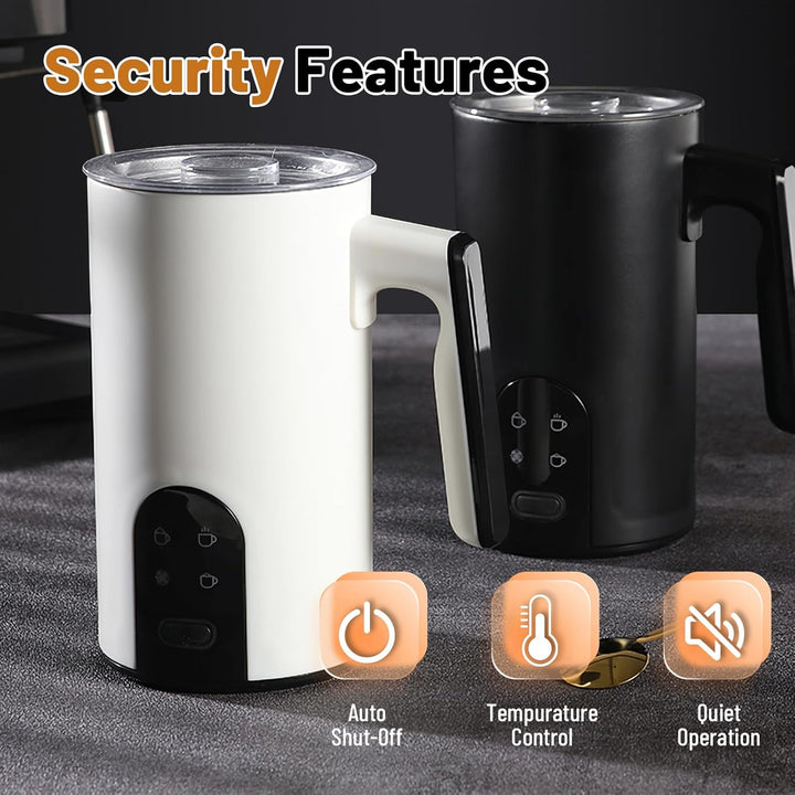 Milchaufschäumer Elektrisch 4-in-1, 580ml Milchwärmer Milchschaum Heiss/Kalt, Milchwärmer & Kakaomas