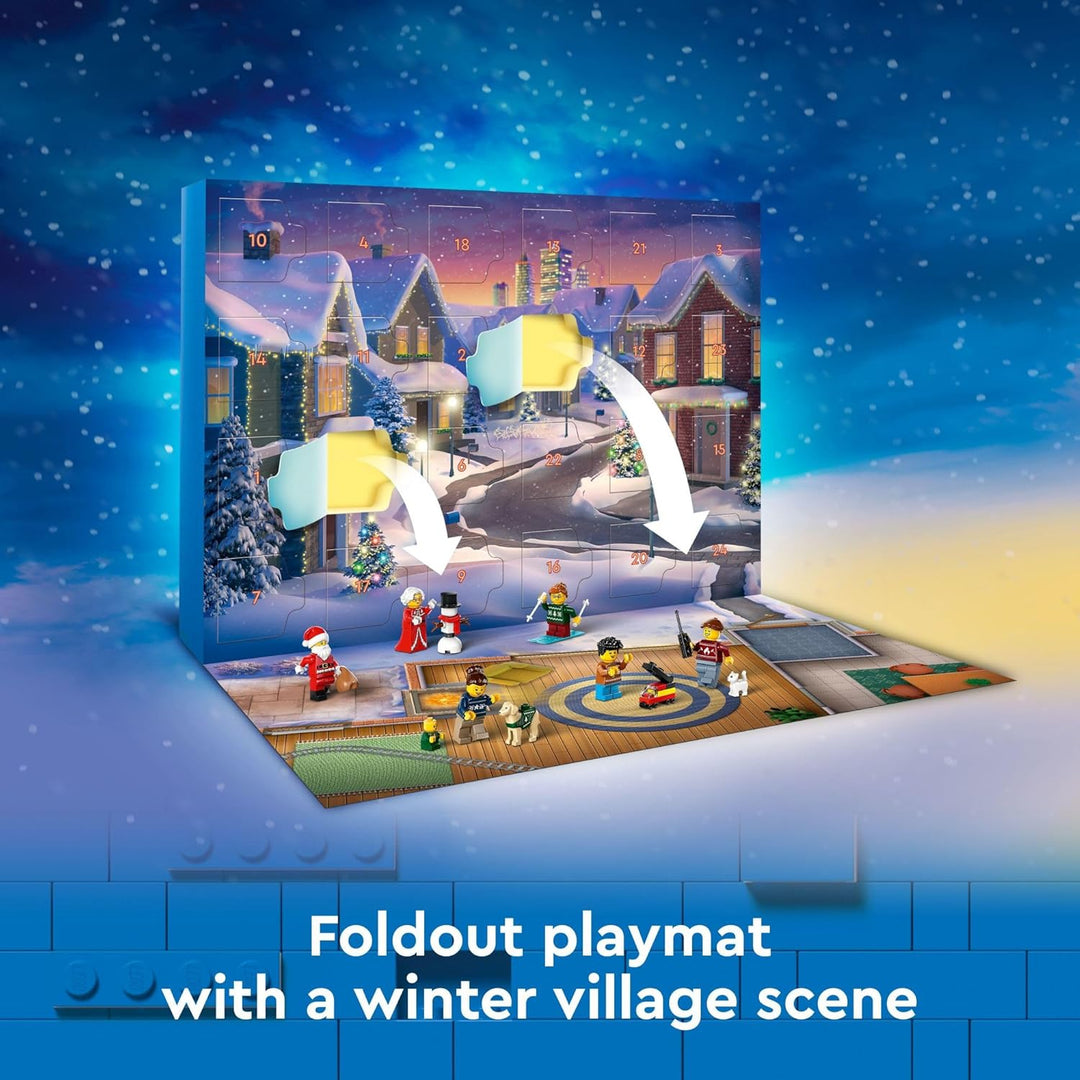 LEGO City Adventskalender 2024, Urlaub Countdown Geschenk ab 5 Jahren, 24 Überraschungen für Kinder,