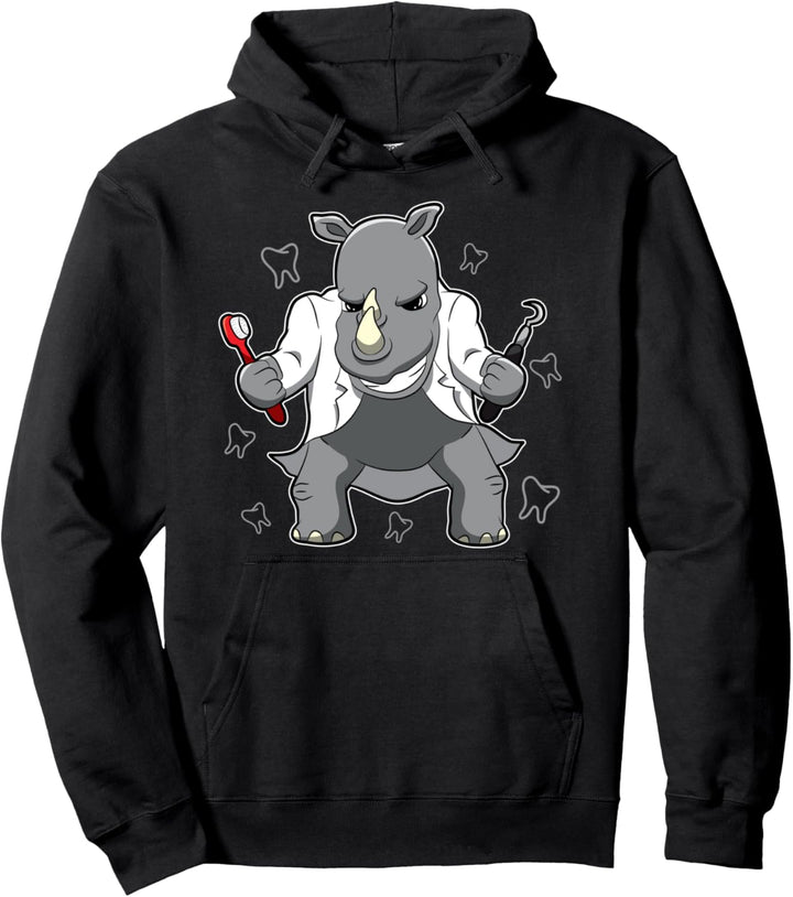 Doktor Nashorn - Lustiges Zahnarzt-Tier - Rhinozeros Pullover Hoodie