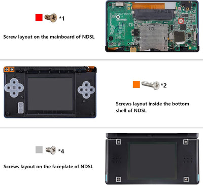 eXtremeRate Ersatz Gehäuse Case für Nintendo DS Lite NDSL, Voll Hülle&Knöpfen&Screen Protector Shell