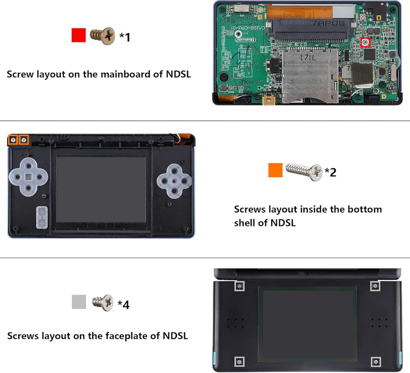 eXtremeRate Ersatz Gehäuse Case für Nintendo DS Lite NDSL, Voll Hülle&Knöpfen&Screen Protector Shell