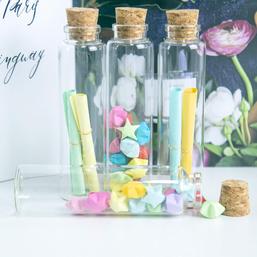 Jarvials Mini süsse leere Glasflasche mit Korkenstopper，Das Volumen der Glasflaschen beträgt 55 ml.