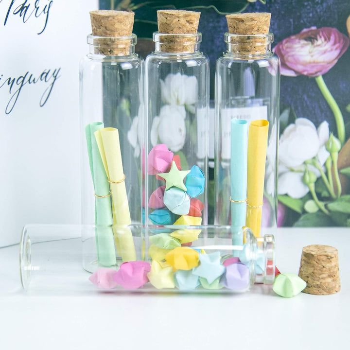 Jarvials Mini süsse leere Glasflasche mit Korkenstopper，Das Volumen der Glasflaschen beträgt 55 ml.