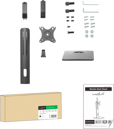 PureMounts Monitor-Halterung für einen Bildschirm, 1x VESA 75x75 bis VESA 100x100 Monitor-Aufnahme,