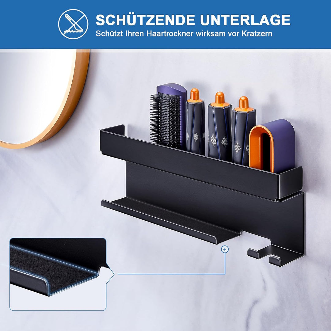 Föhnhalter Wand Ohne Bohren, Föhn und Glätteisen Halterung Für Styler Lockenstab Zubehör, Fönhalteru