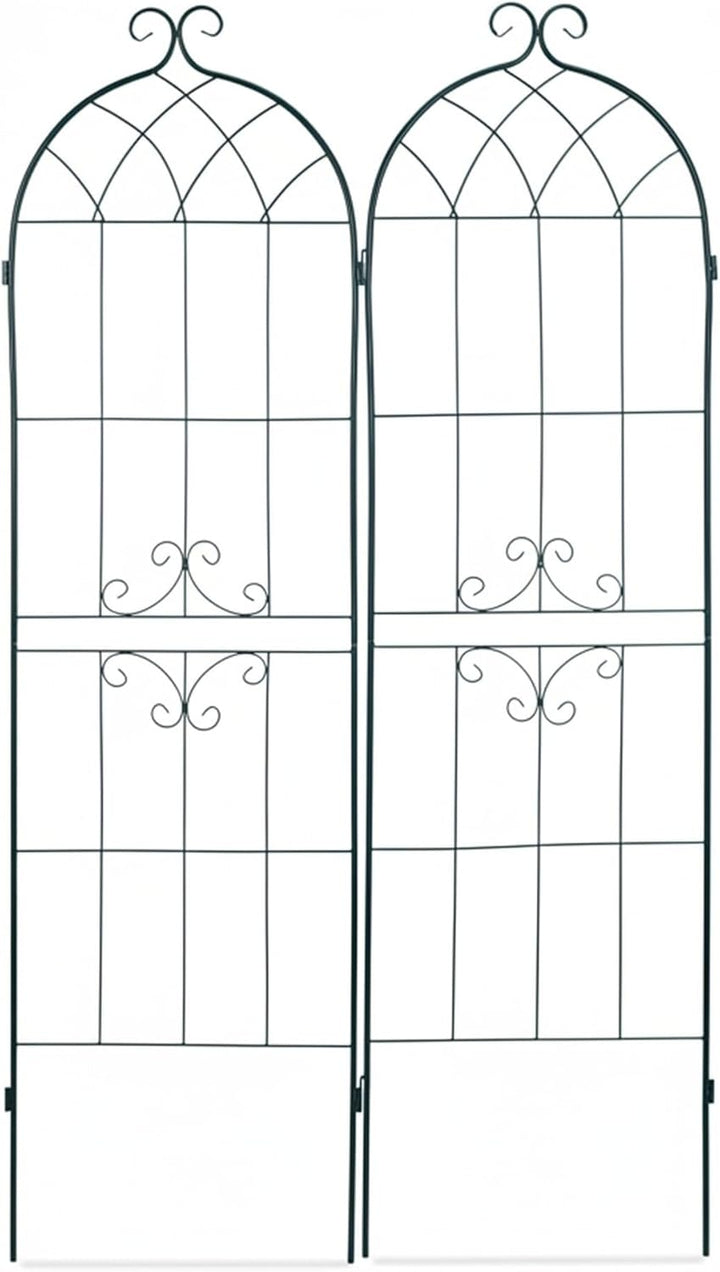 Relaxdays Rankgitter 2er Set, Metall, 180 x 50 cm, Vintage Rankhilfe Garten, geschwungene Form, zum