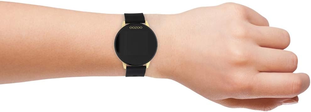 Oozoo Smartwatch Unisex Fitnessuhr (Schwarz/Gold), Schwarz/Gold