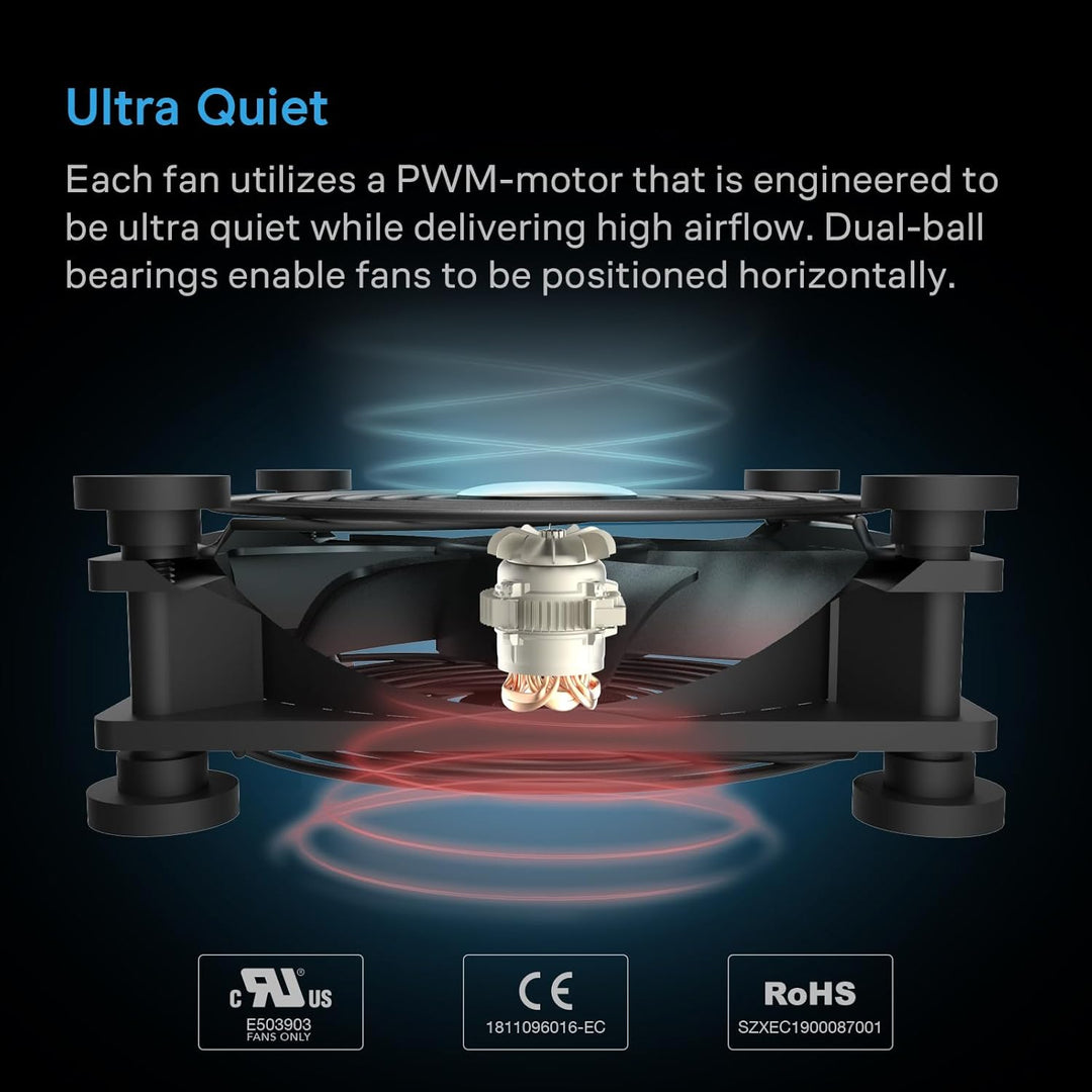 AC Infinity MULTIFAN S1, Leiser 80mm USB Lüfter für Receiver DVR PlayStation Xbox Computer Schrank K