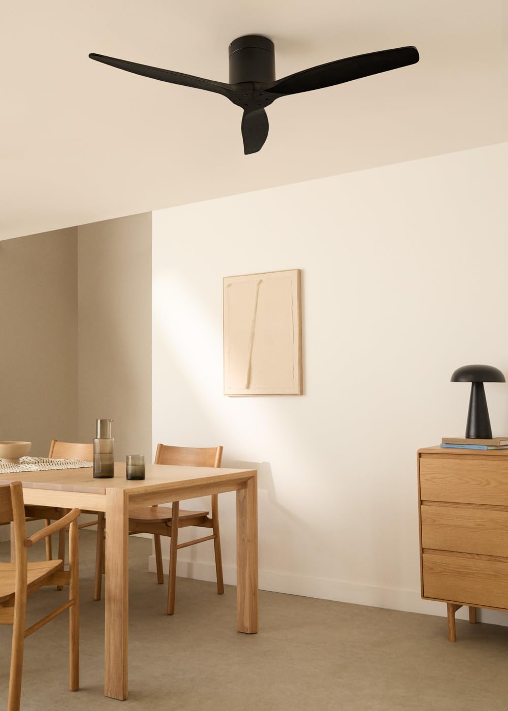 CREATE / WINDCALM/Deckenventilator mit Fernbedienung, schwarz / 40W, Leise, Ø132 cm, 6 Geschwindigke