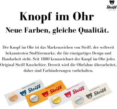 Steiff 085352 - Original Plüschtier Nilpferd Mocky, Kuscheltier ca. 80 cm, Markenplüsch Knopf im Ohr