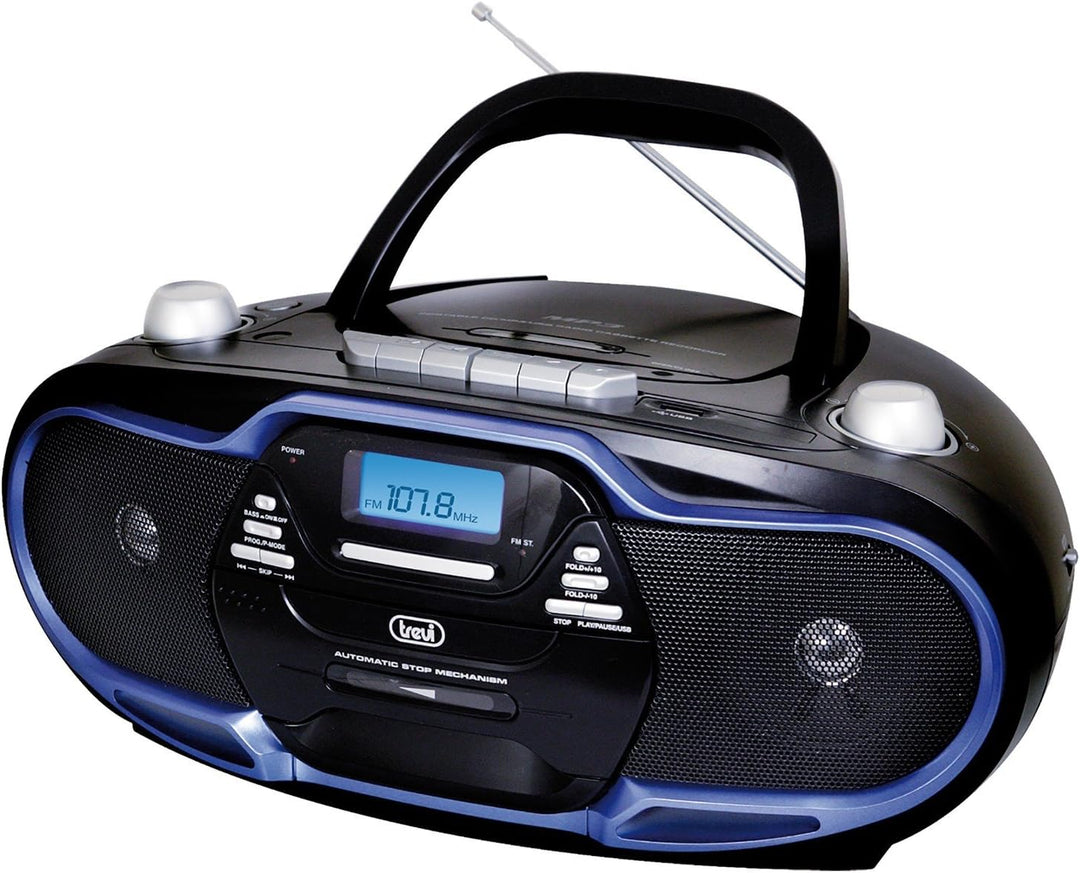 Trevi radioriproduttore Stereo cmp574 USB, Kassette, CD, MP3, SB, SD Card, 20 W blau, blau