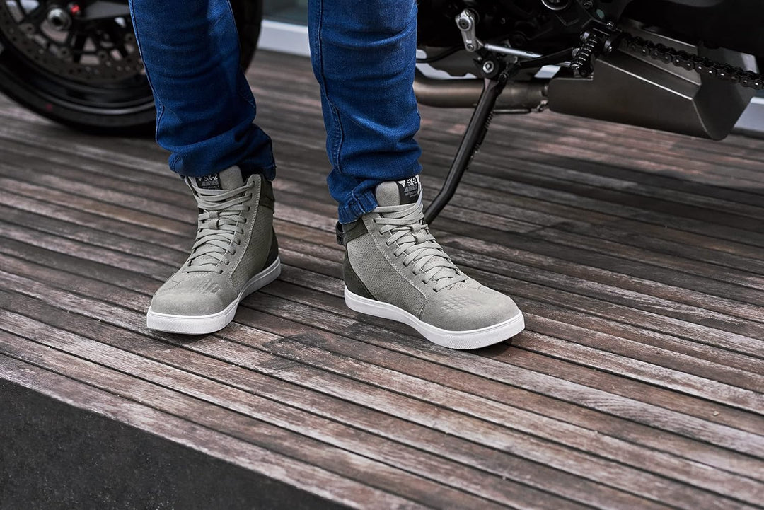 SHIMA SX-2 EVO Motorradschuhe für Herren - Atmungsaktiv, Verstärkte Leder Biker Motorradstiefel Männ