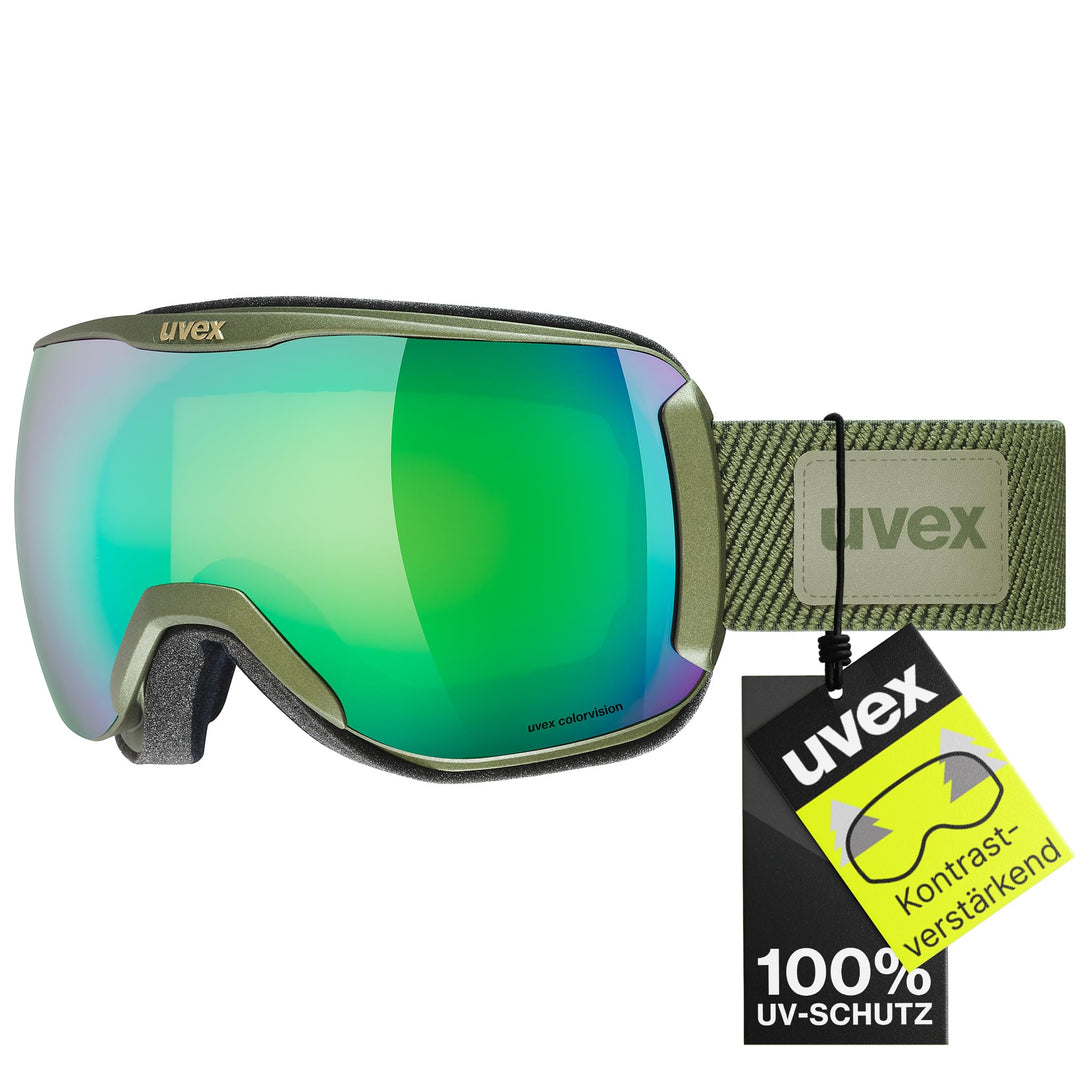 uvex Unisex Downhill 2100 Cv Planet Skibrille (1er Pack) Einheitsgrösse croco mat/green-green, Einhe