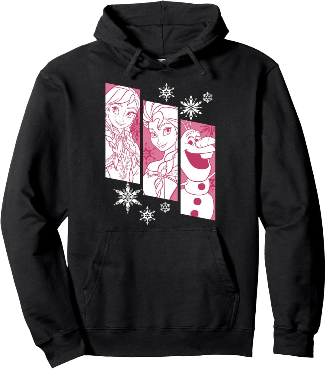 Disney Frozen Elsa Anna Olaf Portrait Panels Pullover Hoodie